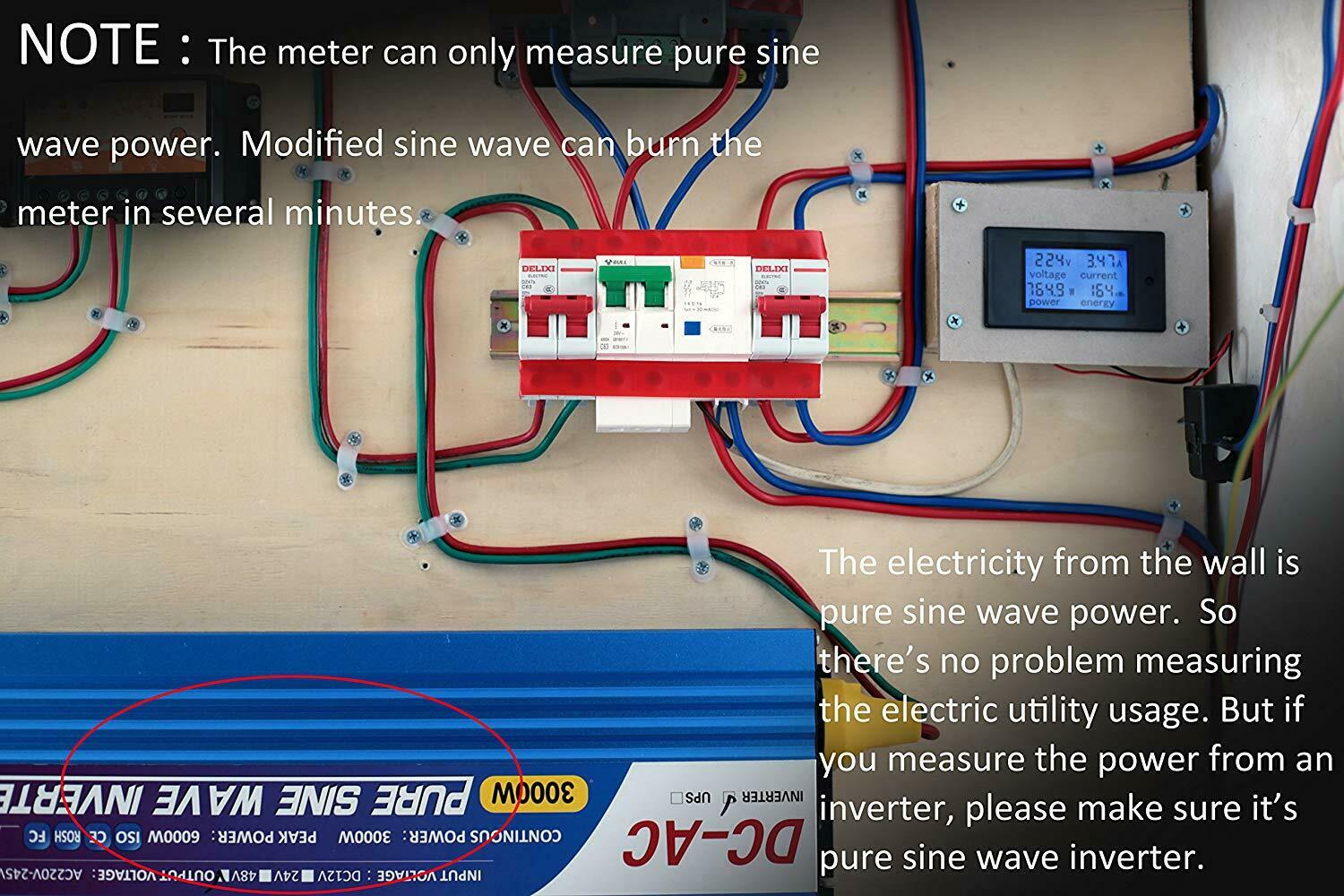 Ac110V~220V 20A High-Power Voltage and Current Power Meter Module Power Monitor