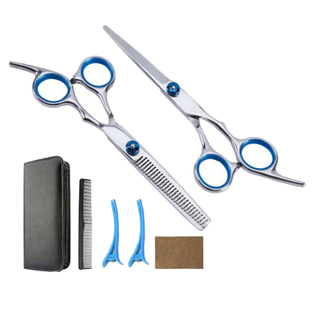 Hairdressing Barber 6" Thinning Shears Scissors Sectioning Clips Set Tools