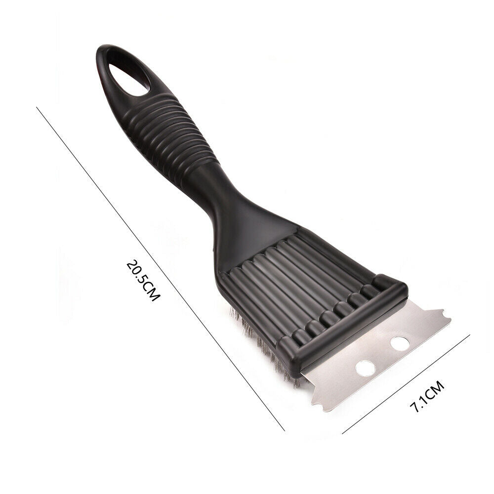 Stainless Steel Wire  Brush With Scraper Filler BBQ Grill Oven Racks Clean Tools