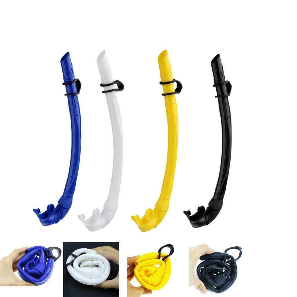 Silicone Roll Up Wet Snorkel for Underwater Scuba Diving Snorkeling blue