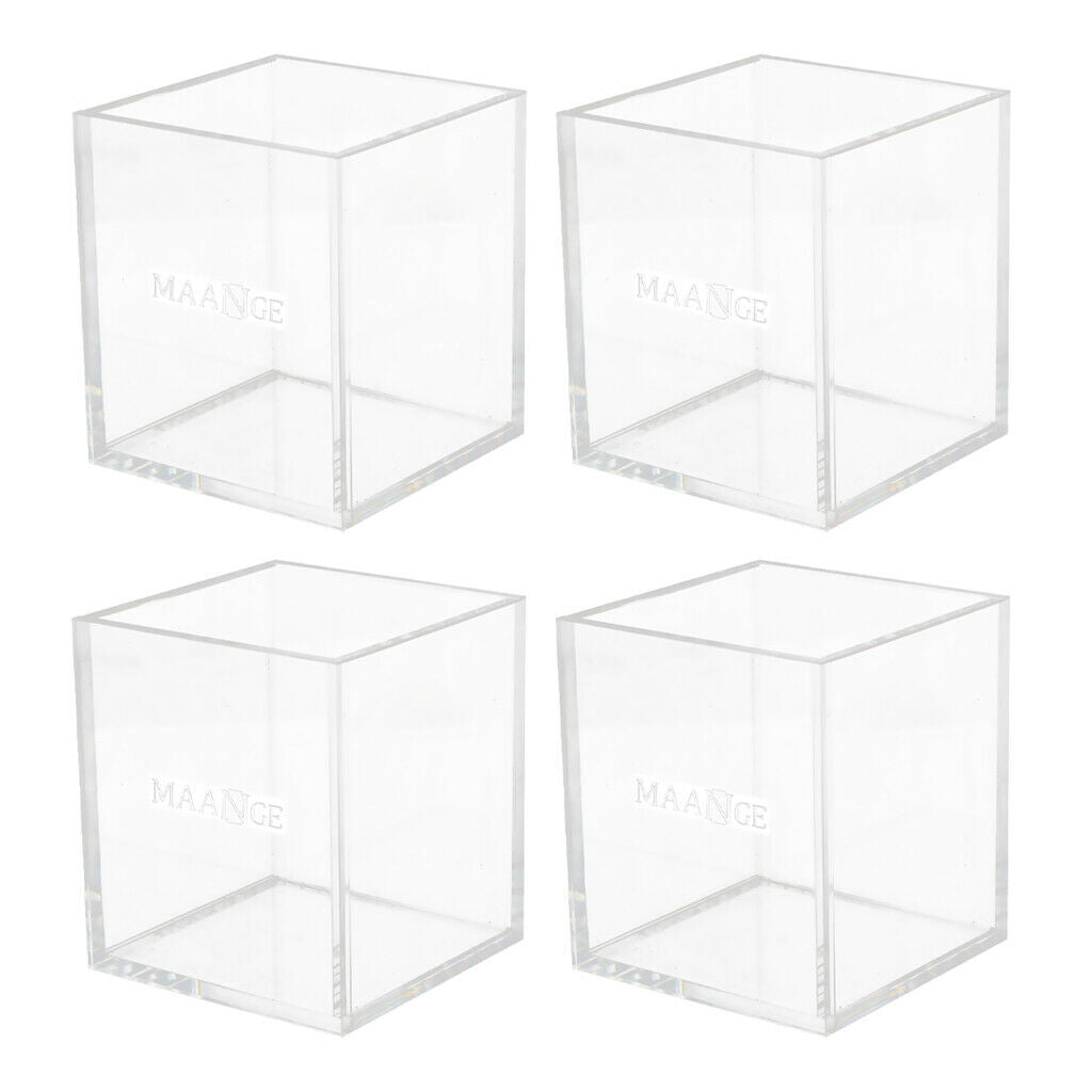 4x Acrylic Desk Cosmetic Organiser Brush Holder Pen Makeup Storage Case Box