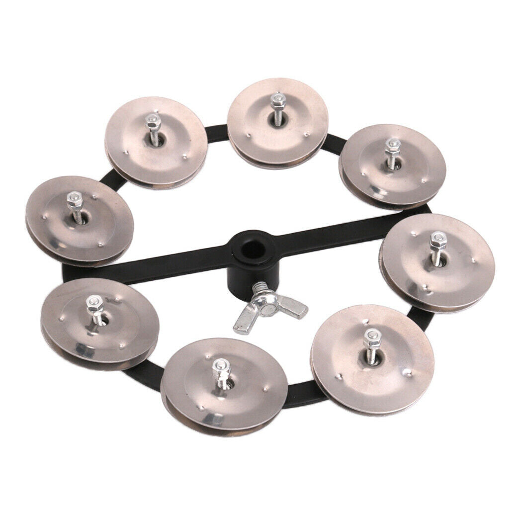 1pc Hi Hat Tambourine With Single Row Steel Jingles Musical Gift