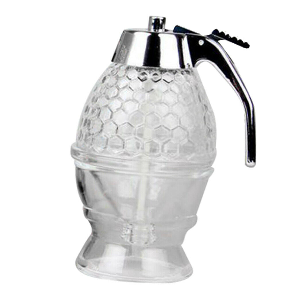 Honey Syrup Dispenser Jar Holds Cup Acrylic Container Home Kitchen 200ml