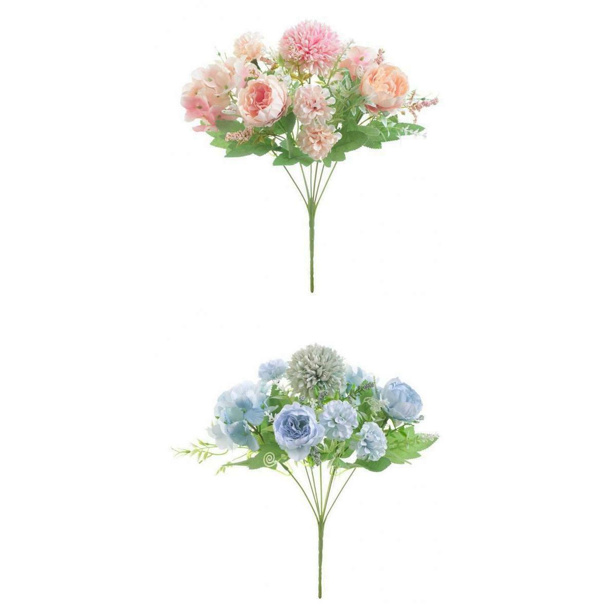 2Pcs 7 Head Artificial Peony Flower Bouquet for Home Garden Wedding Party