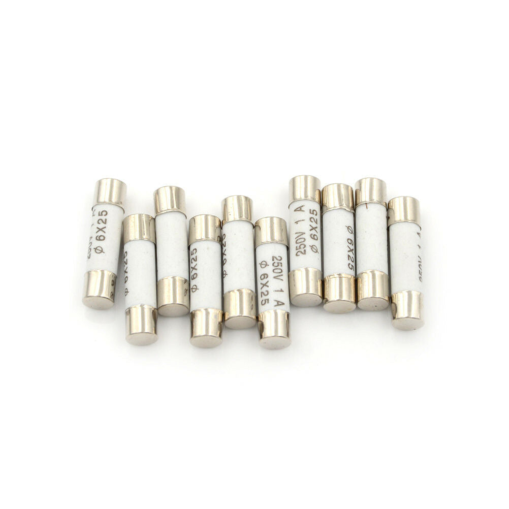 10x 6 x 25mm Ceramic Fuse Electric 250V 1A Fast Blow Ceramic Fus.l8