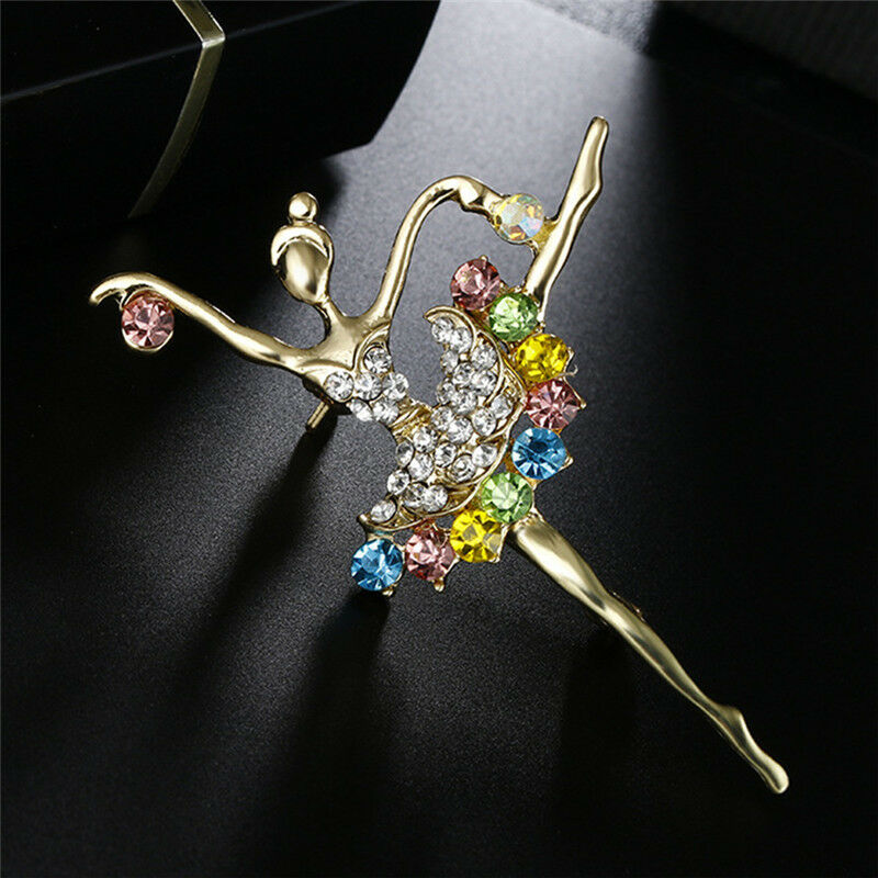 Dancing Ballet Girl Brooch Rhinestone Brooch Pin Jewelry Bouquet Accessor.l8
