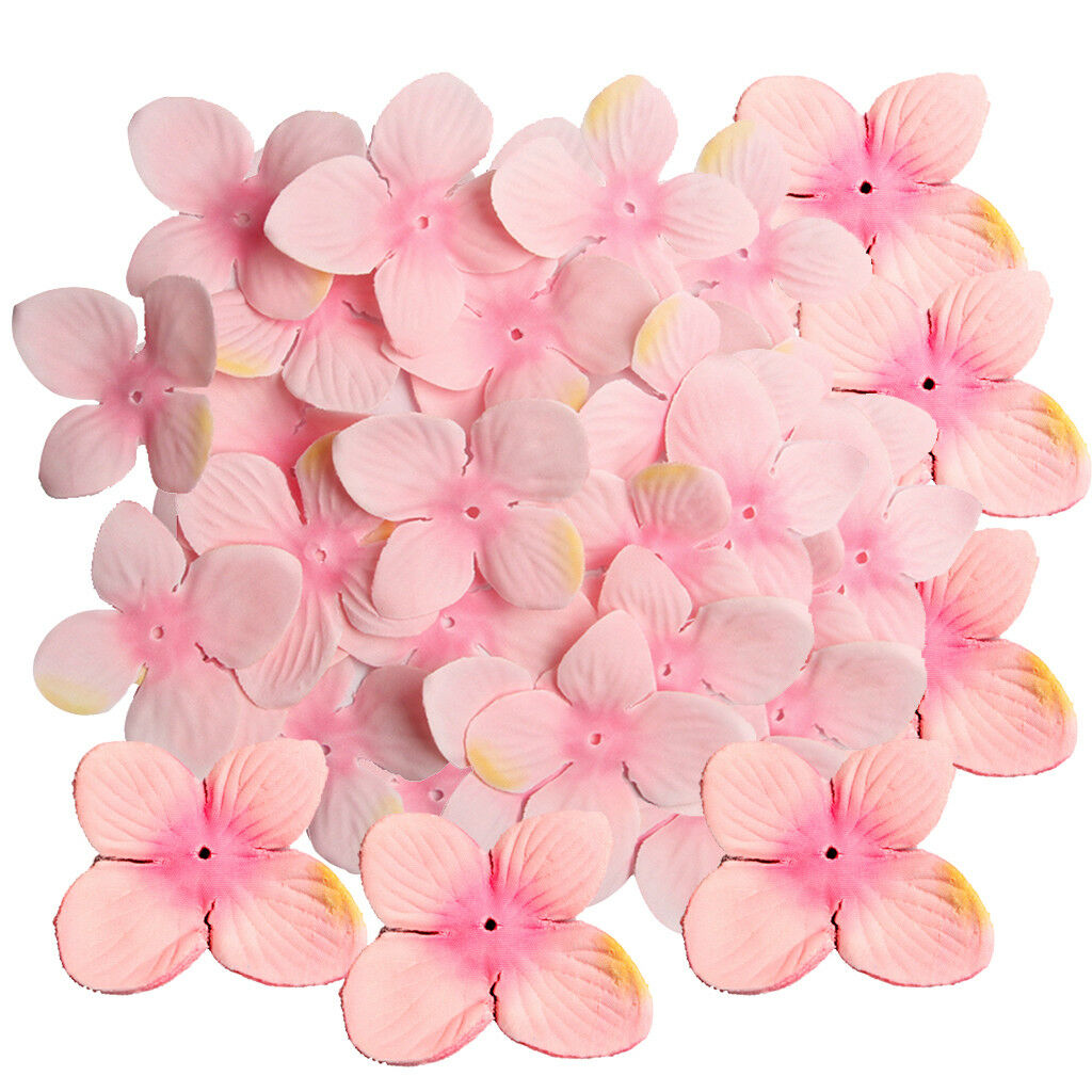 200pcs Pink Silk Artificial Hydrangea Flower Petals for DIY Craft Decor