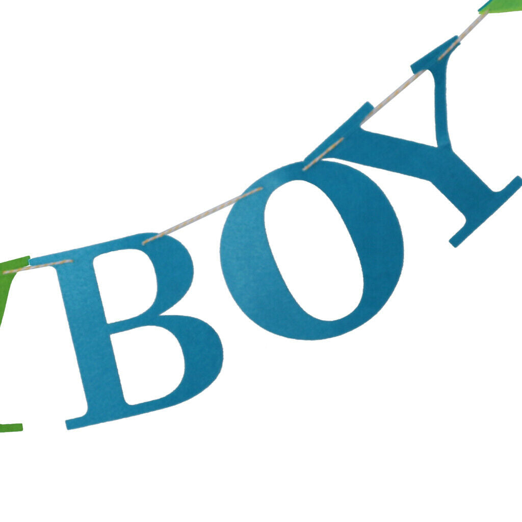 Fresh Green Blue Windmill Baby Boy Letter Bunting Banner Birthday Christening