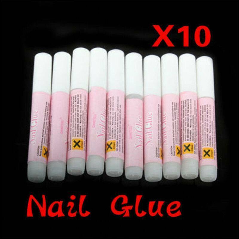 10pcs DIY Nail Glue Clear Strong Adhesive Acrylic False Nail Tips Art Rhinestone