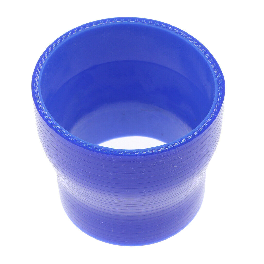 2 Pieces Car Silicone Straight Reducer Coupler Intercooler Turbo Blue+Black
