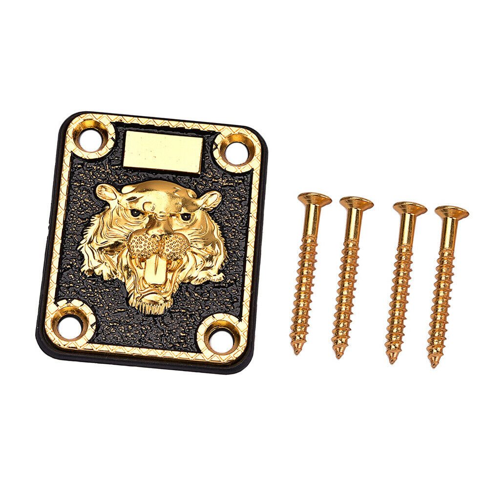 Finest Tiger Pattern Neck Plate w/ Screws for Electric Gutar