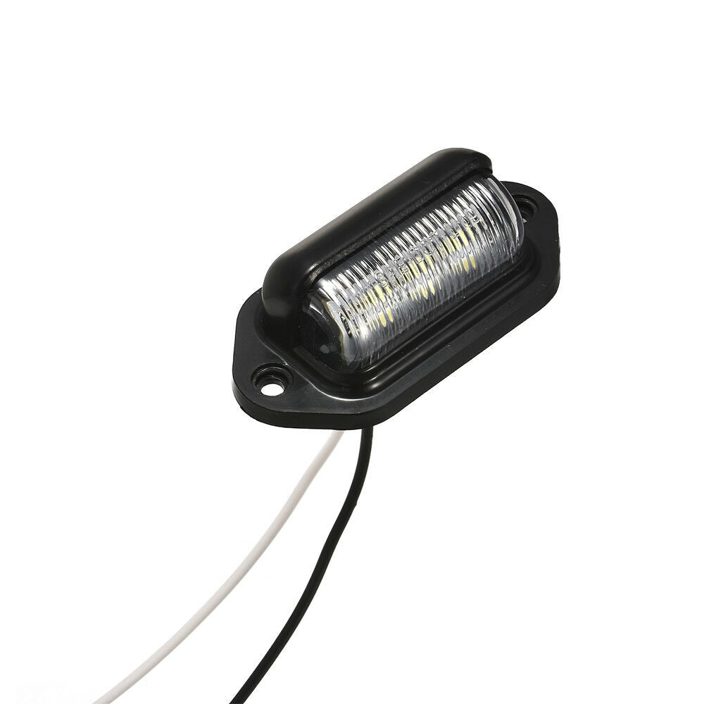 2X Waterproof 6 LED 12V License Plate Light Car Boat Truck Trailer Step Lamp ~