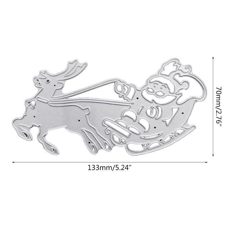 Christmas Santa Sleigh Elk Metal Cutting Dies Stencil DIY Scrapbook Album Paper
