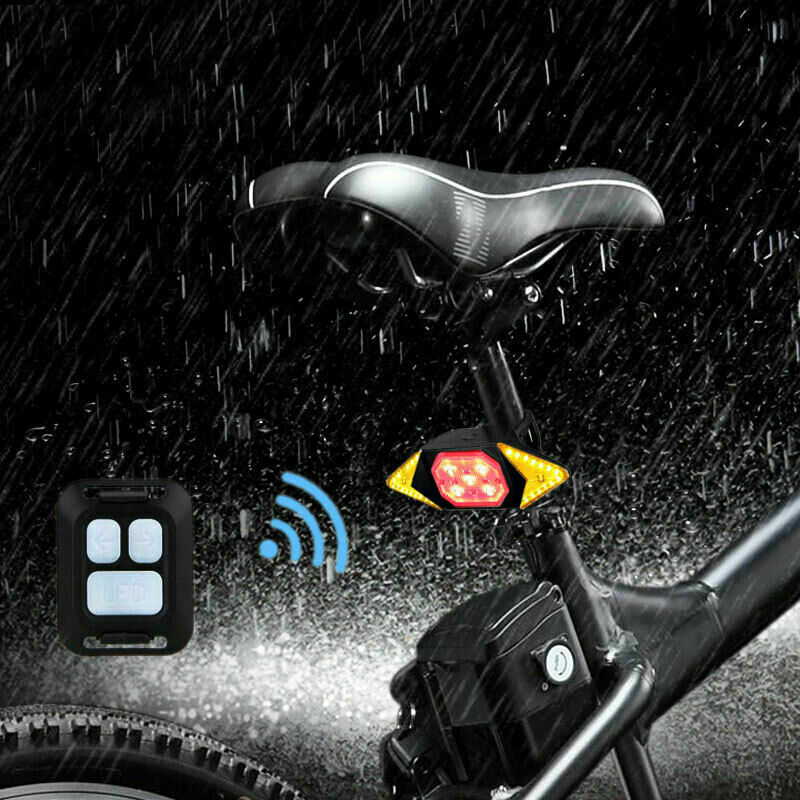 Bicycle Tail Light USB Smart Wireless Remote Control Turn Signal Warning Lamp