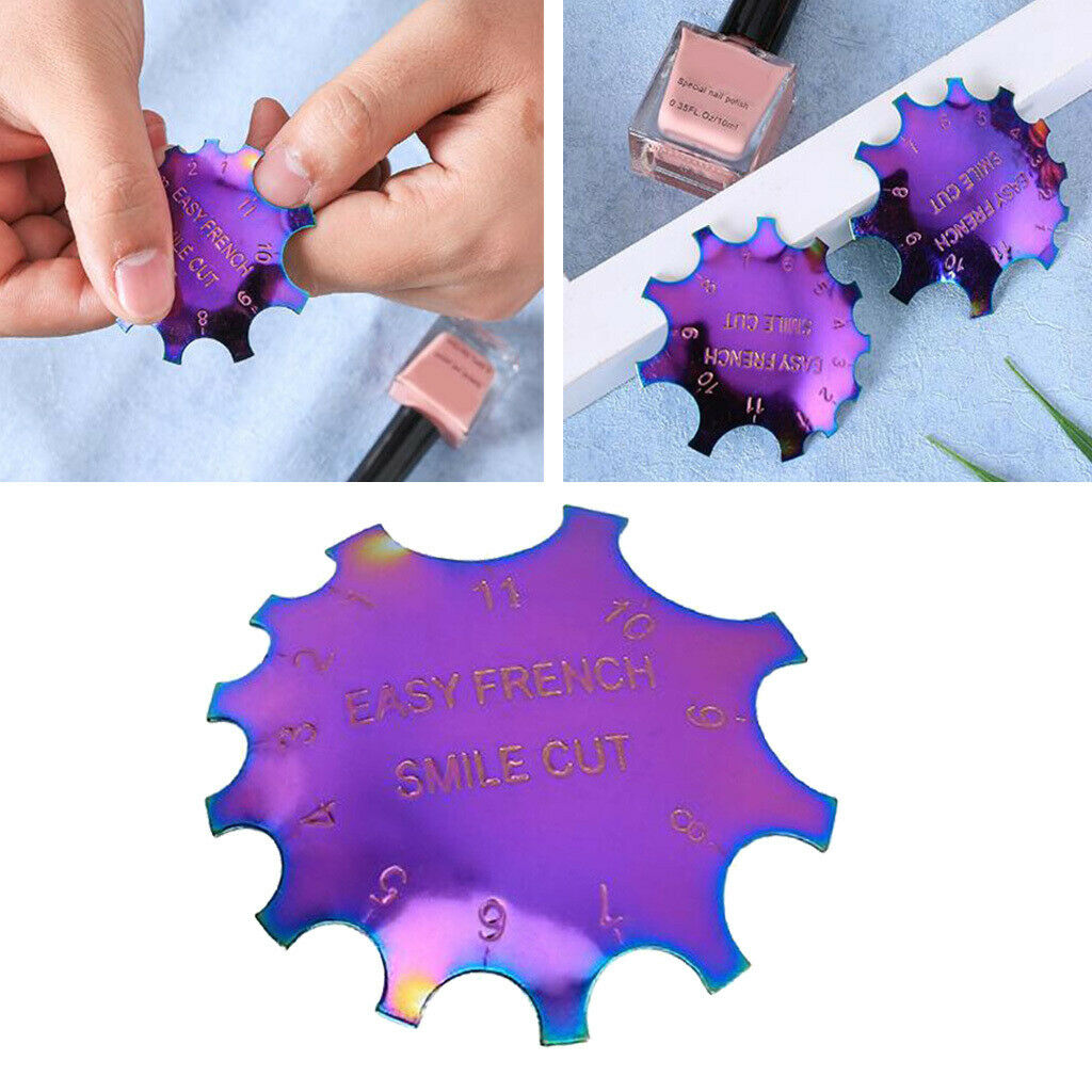 Stencil Nail Cutter Simple Tip Manicure Smile Line Edge Trimmer Styling Tool