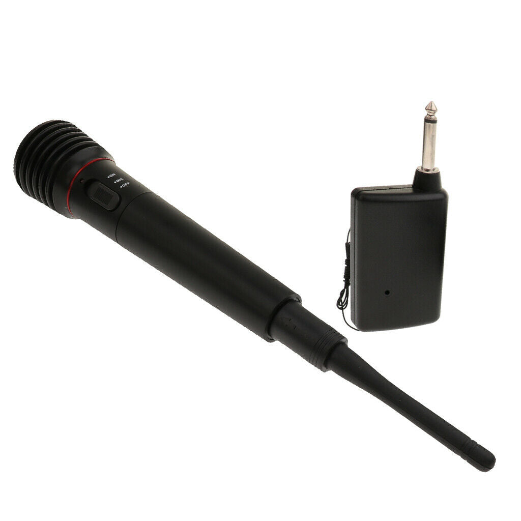 1 Set Wireless Wired Microphone Portable Handheld Microphone Mic Black