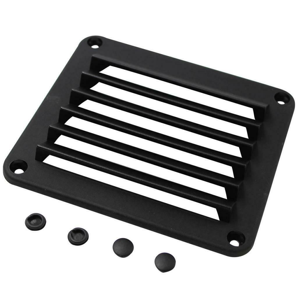 2 Pieces Black ABS Louvered Plastic Vent 5-1/2" x 4-7/8" for Boat