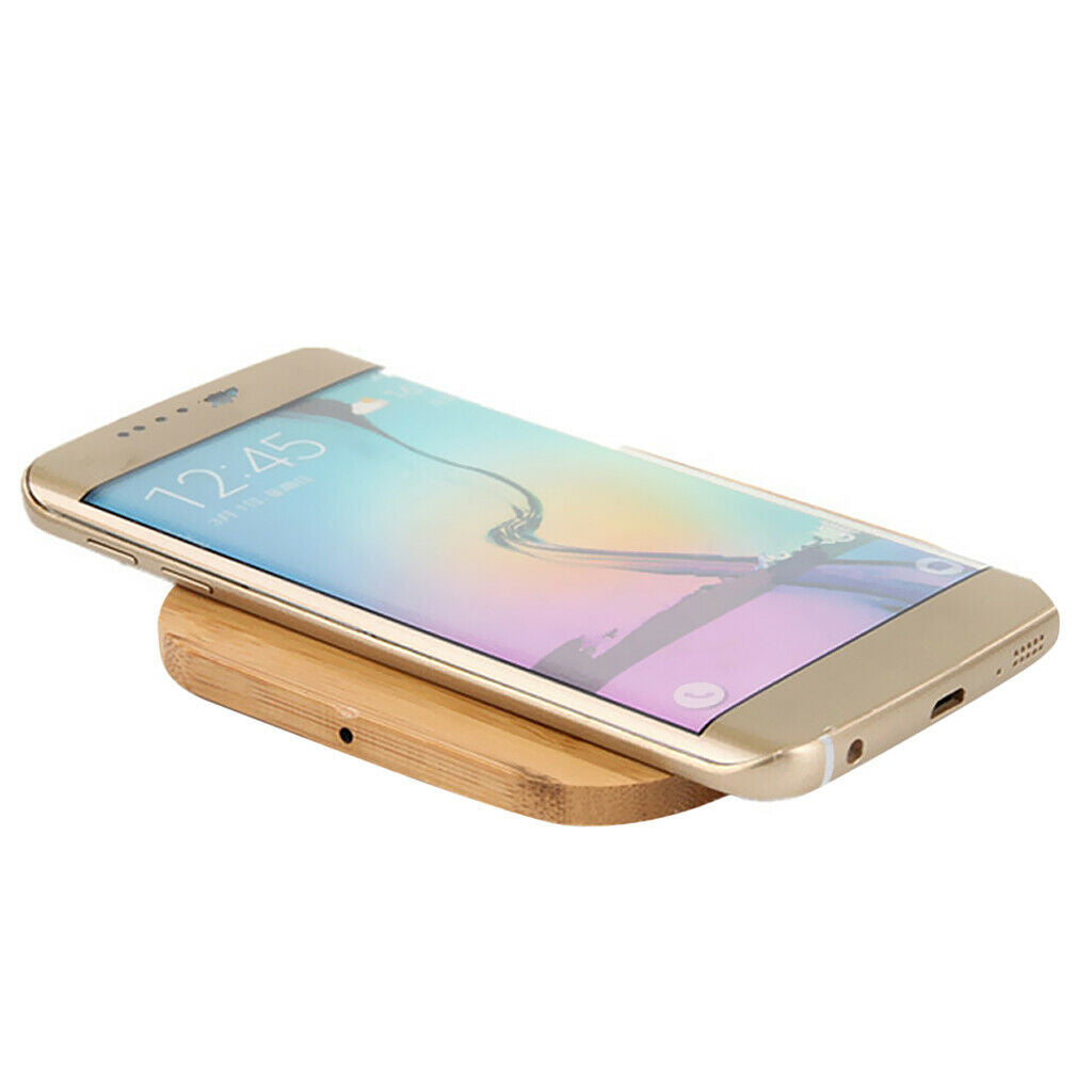 Bamboo Wood Portable Pad High Efficiency Wireless Charger for   Note 8