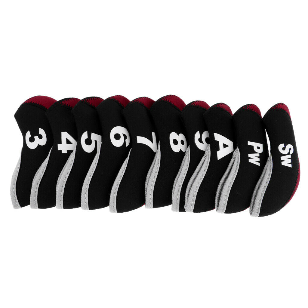 20pcs Golf Iron Club Head Covers, Headcovers Metal Neoprene Traditional Plain