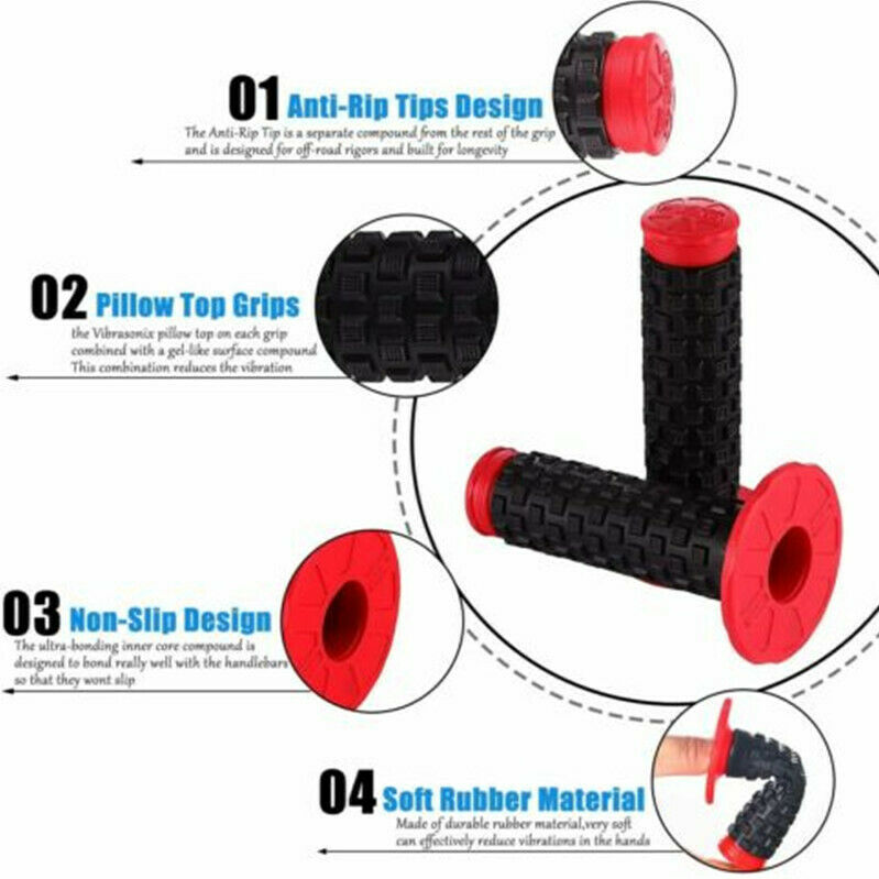 Left Right 7/8" 22mm Handlebar Grip Handle Bar Plugs Universal Fit Motorcycle