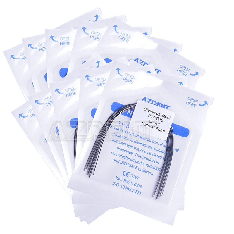 100X Dental Stainless Steel Rectangular Arch Wires 17X25 Lower  Natural Form
