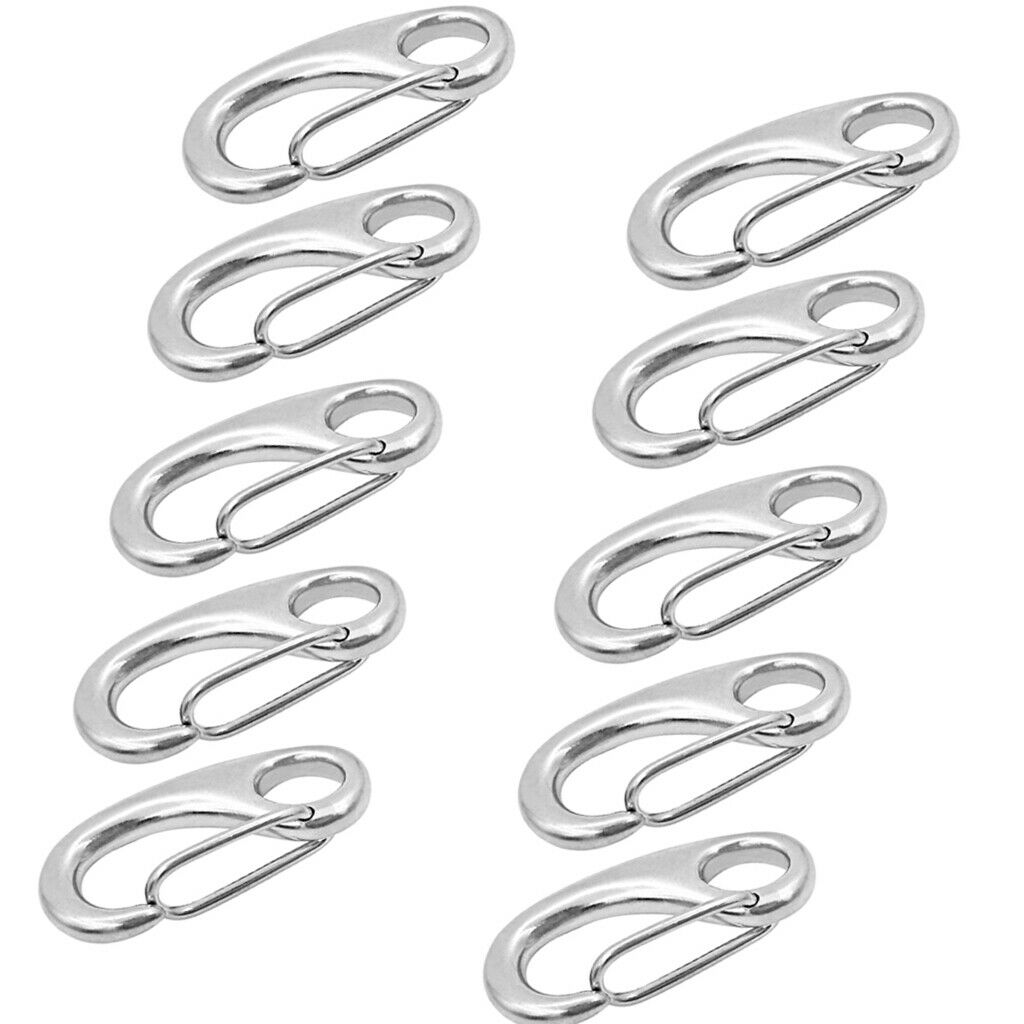 10 Pieces 2" Steel 50mm Spring Gate Snap Hook Clip Claw for Carabiner Swing