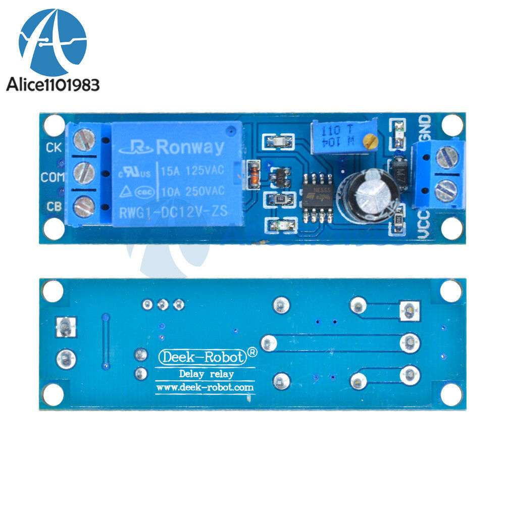 12V Delay Timer Switch Relay Module 0 -10 Second NE555 Oscillator Adjustable