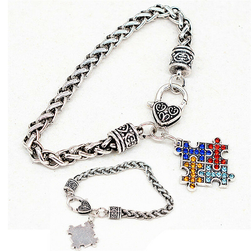 Autism Rhinestone Bracelet Bracelet Rope Bangle Bracelet Twist Chain Wris.l8