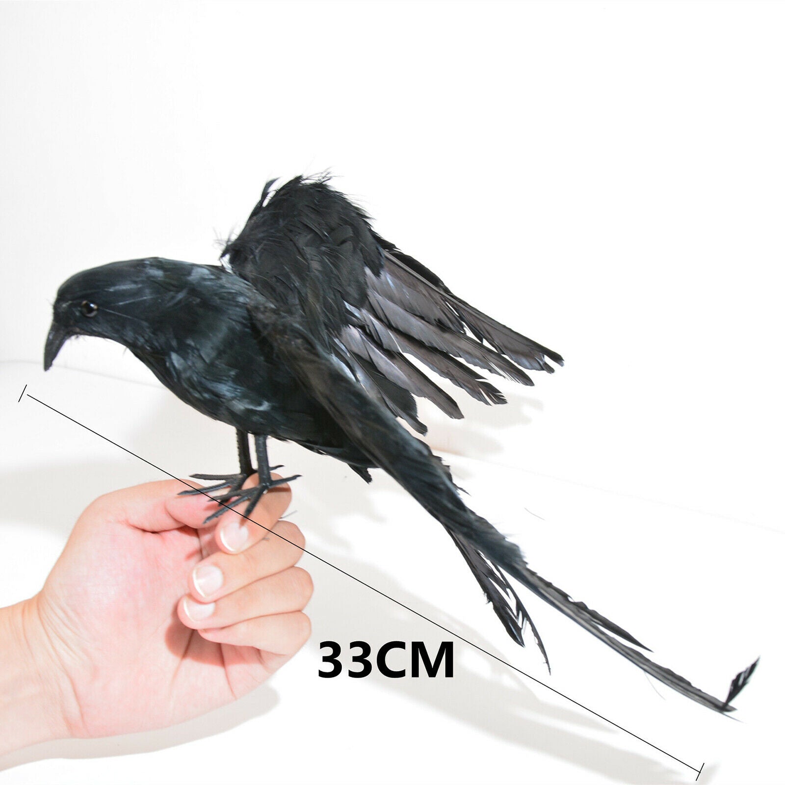 Vivid Crow Handmade Foam Feathered Scary Hunting Prop Garden Scarecrow 1pc