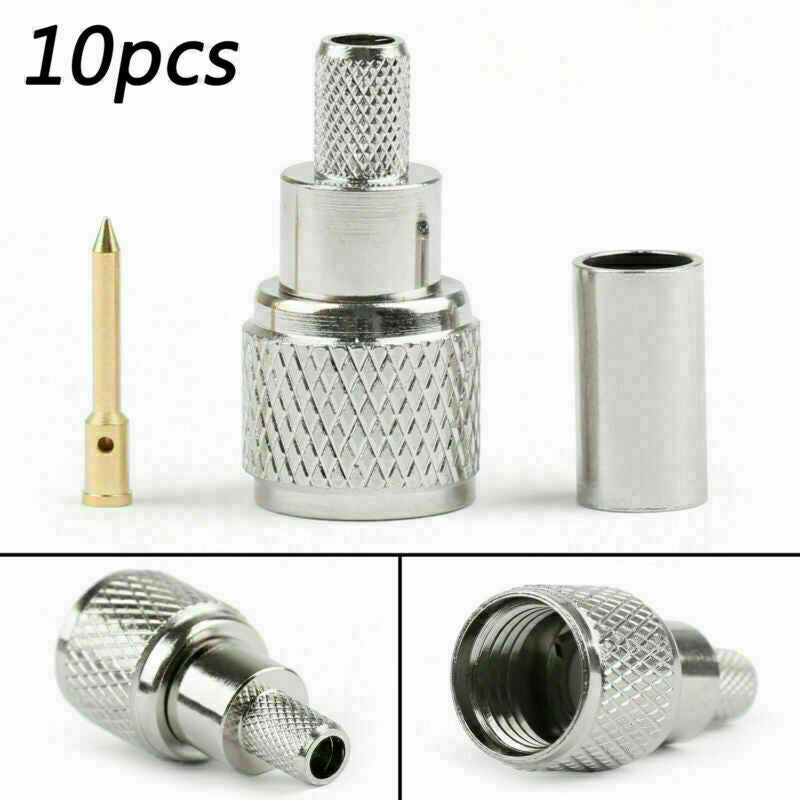10X Mini-UHF Male Crimps Connector For RG-58/U Cable  Radio Antenna SP