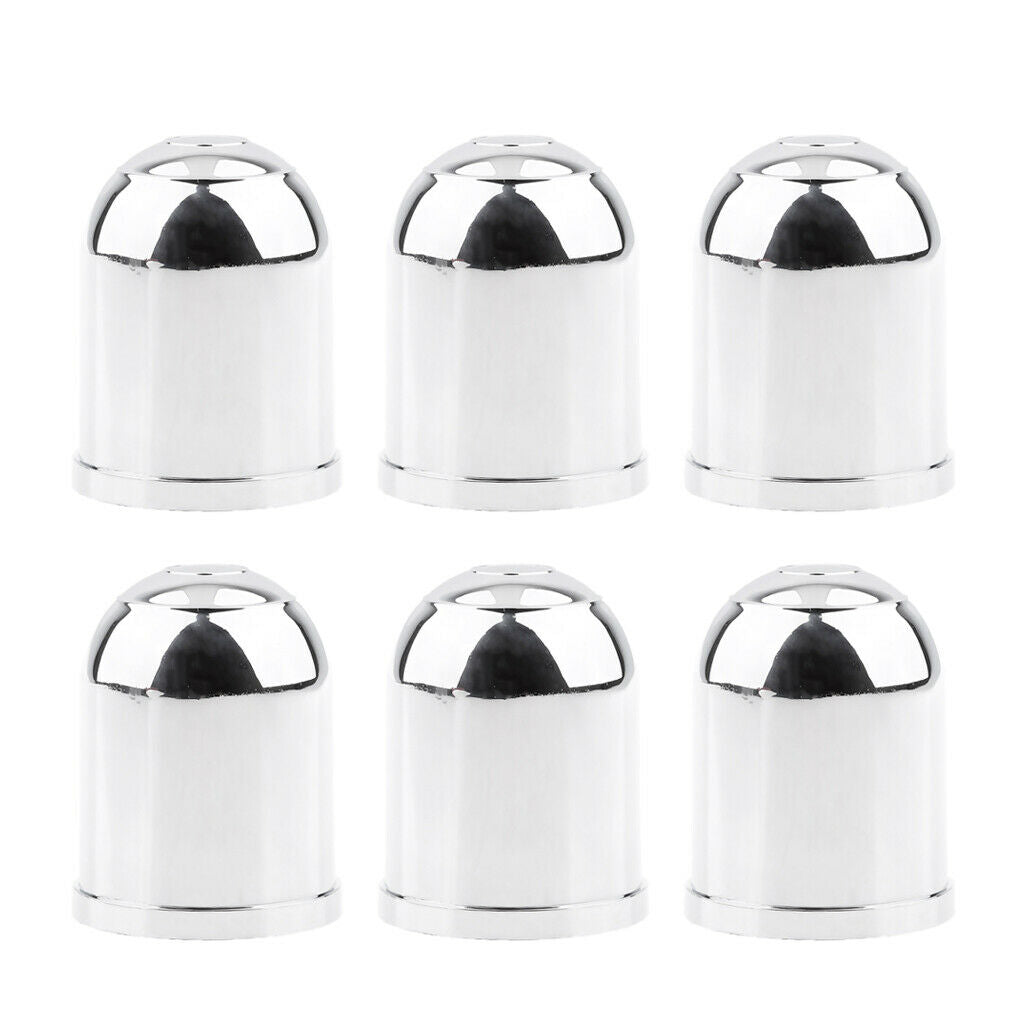 6PC 50mm Chromed Car Trailer Caravan Tow Ball Protector Cover Towing Towbar
