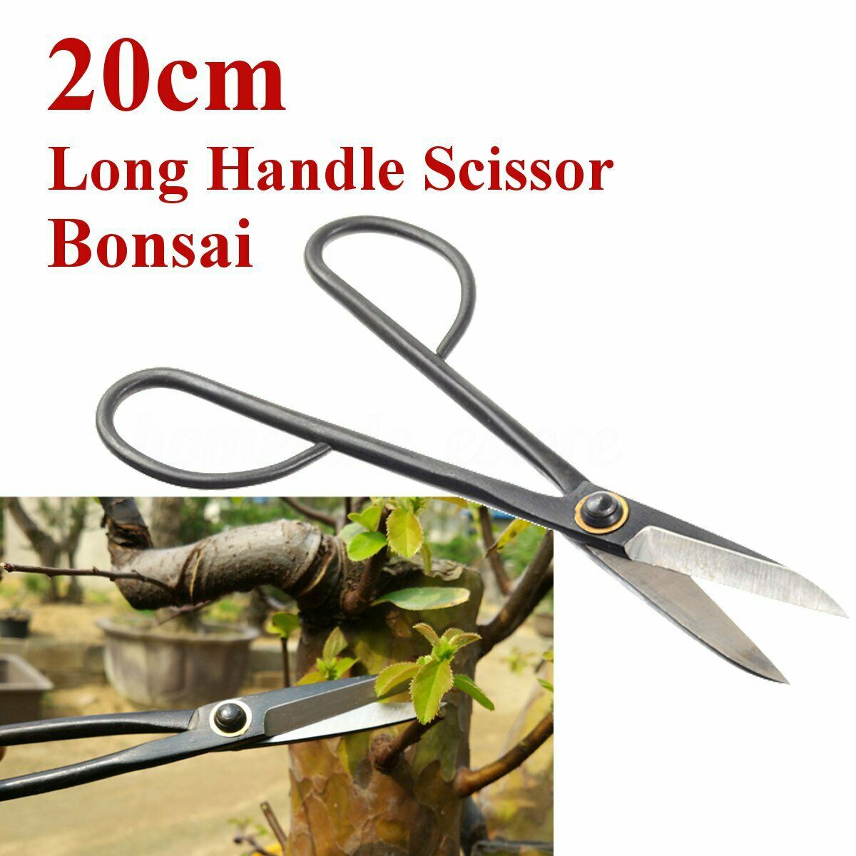 Beginner Bonsai Shear Tools Master Long Handle Scissors 200mm 8'' Steel Black