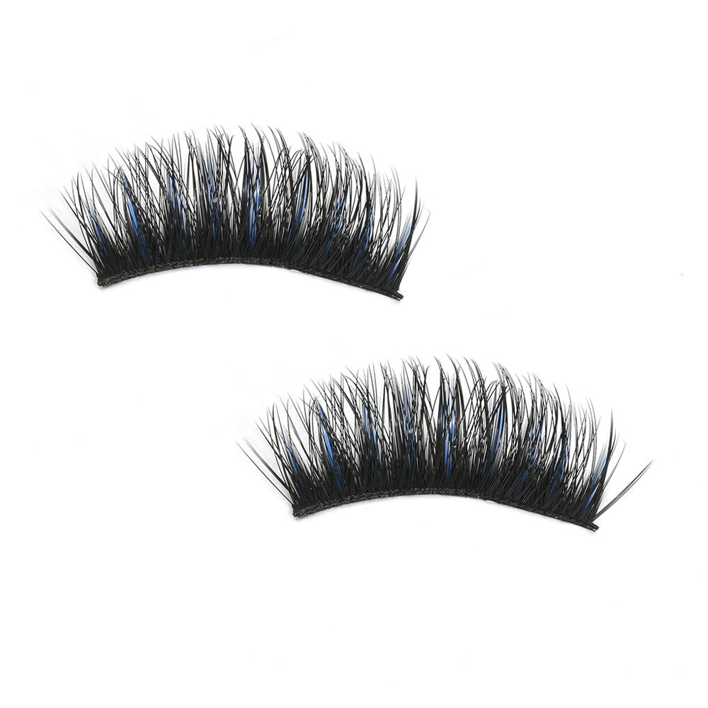 5 Pairs Sexy Blue+Black Long Thick Cross False Eyelashes Handmade eye lashes