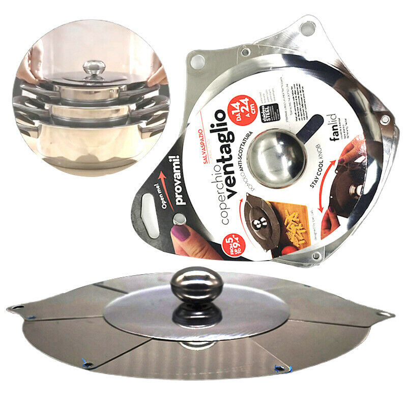 Stainless Steel Pot Lid Retractable Lid Adjustable Variety Lid Anti-SputteriBDA