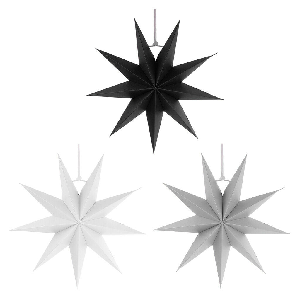 3colors Paper Stars Hanging Christmas Home Party Decoration Wedding Prom Hanging
