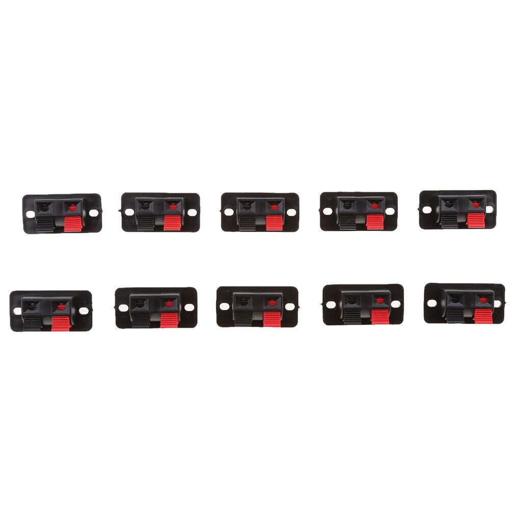 10pieces Push Release Connector Plate Stereo Speaker Terminal Black