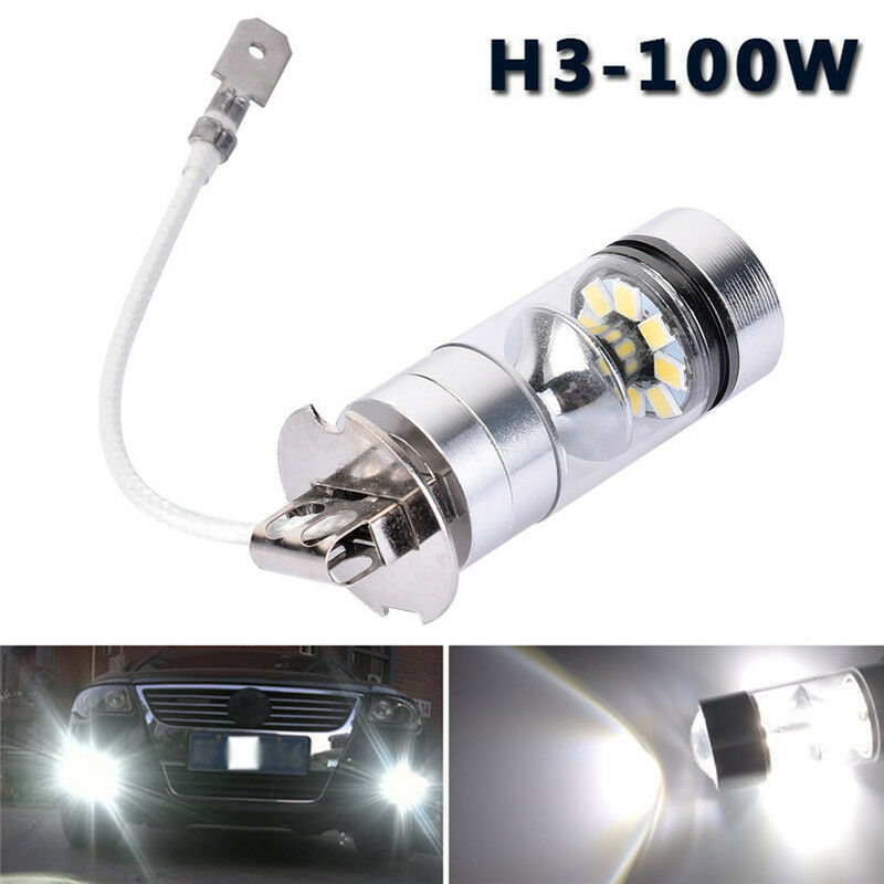 2PCS 100W White LED H3 High Power 2828 Car Fog Light Bulb DRL 1000L C Tt
