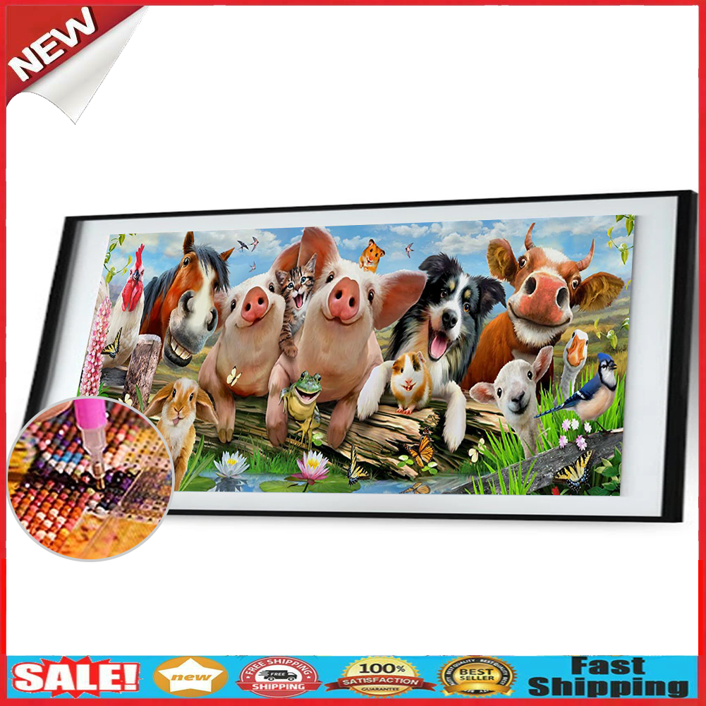 DIY Diamond Painting Kit Animal Family Full Round Drill Picture Handicrafts @