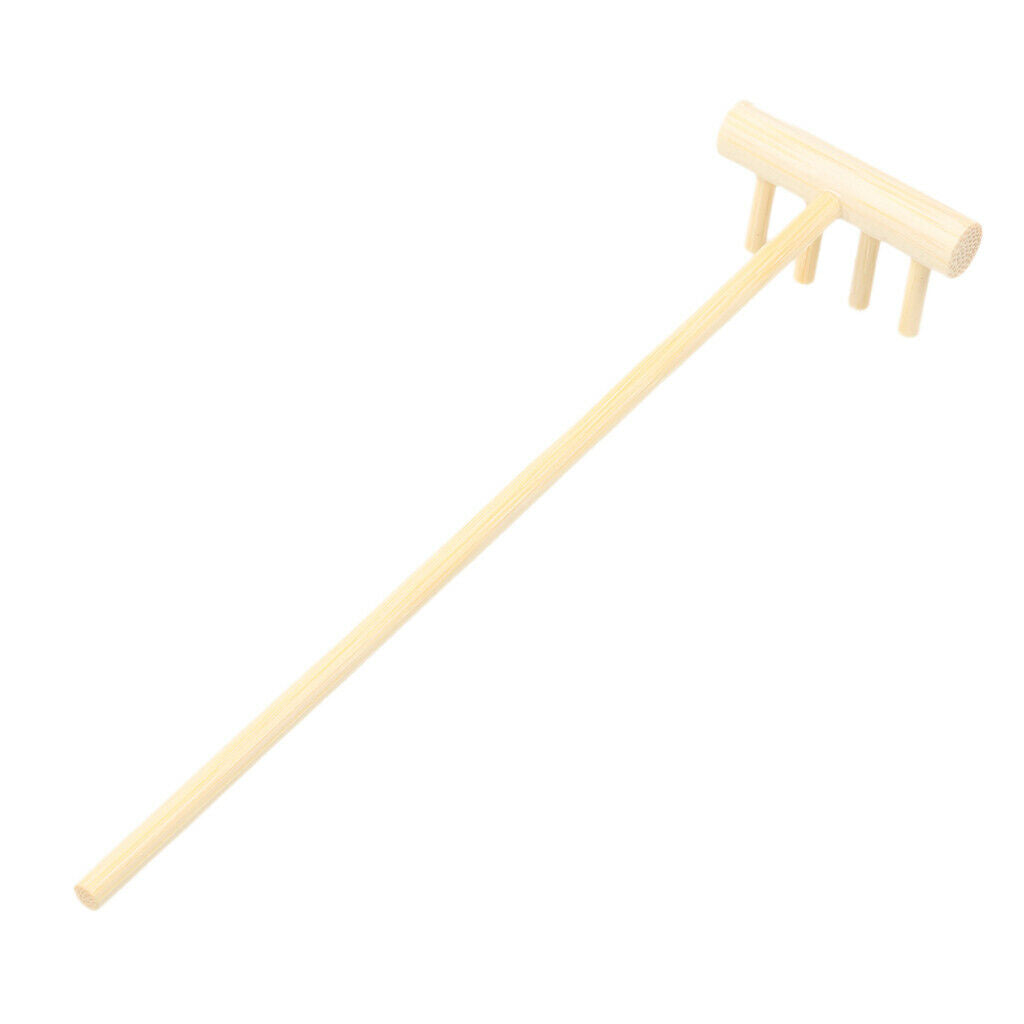 Mini Bamboo Zen Garden Tool Rake Sand Rock Push Desktop Decor Accessories Kit