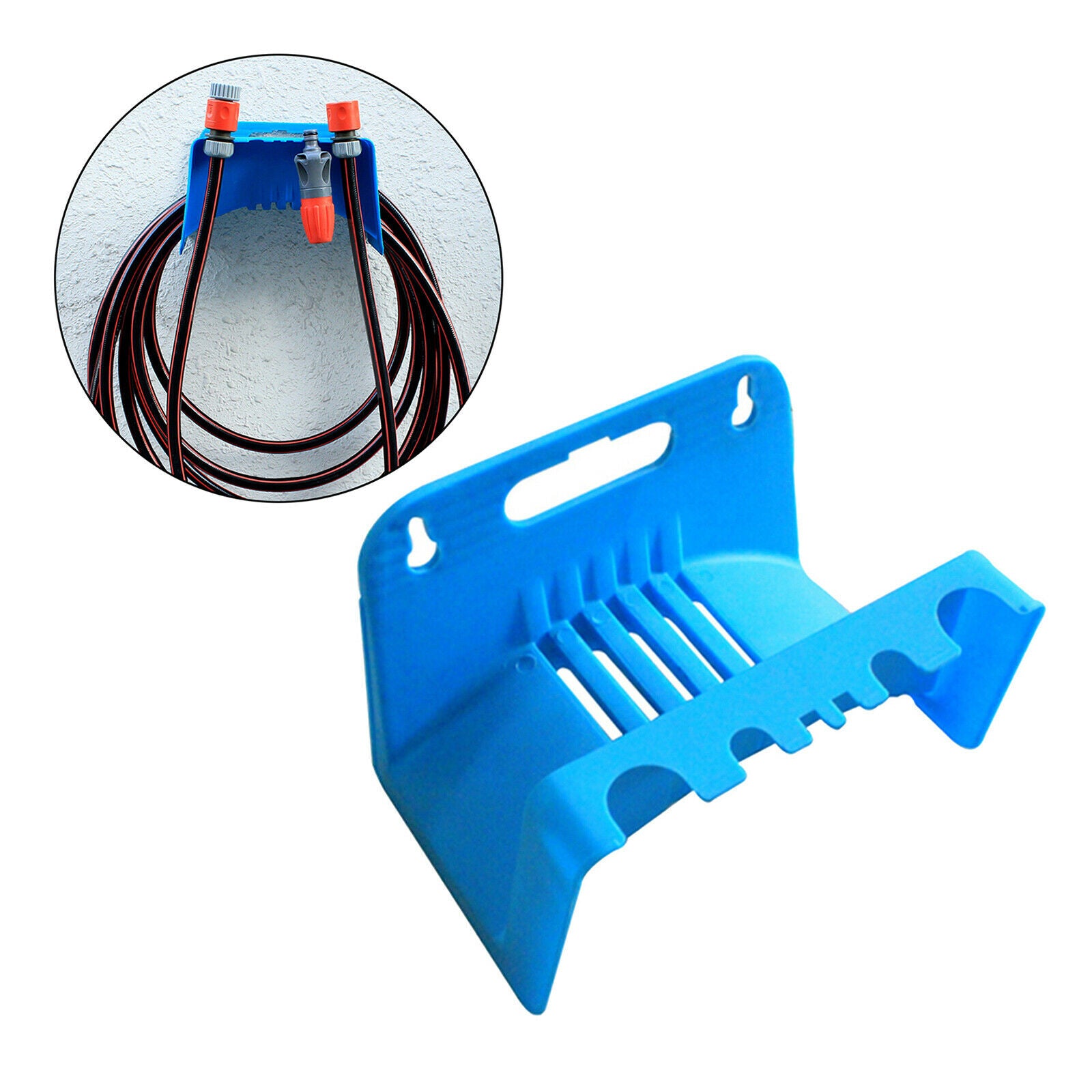 Hose Hanger Hose Reel Holder Wall-Mounted Water Pipe Storage Rack Blue