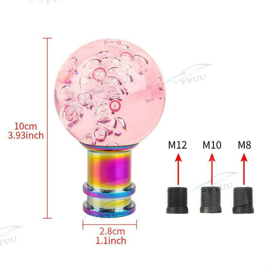 1 x Car Manual Shift Knob Gear Shifter Head Shift Knob Stick Crystal Pink Style