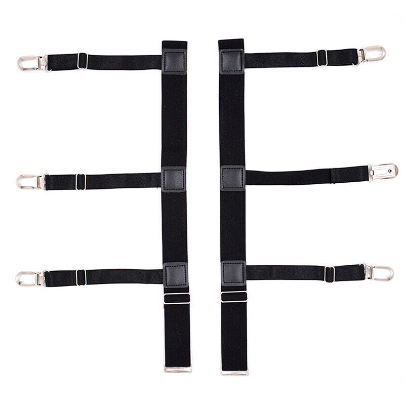 Shirt Stays Adjustable Elastic Shirt Tuckers Garters Holders with Locking ClBDA