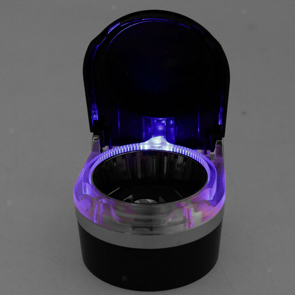 Blue Smokeless Cup Holder Car Truck  Ashtray with Blue LED Light