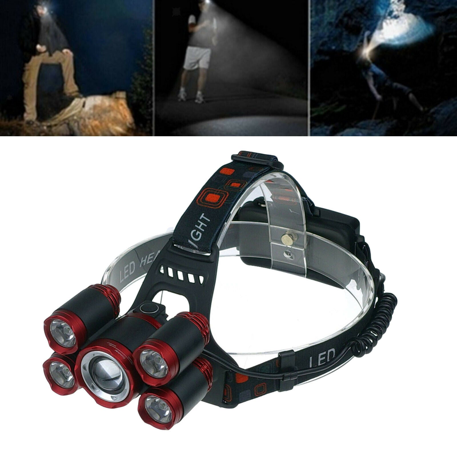 Powerful LED Headlamp Zoomable Headlight Hiking Head Lamp Torch Emergency