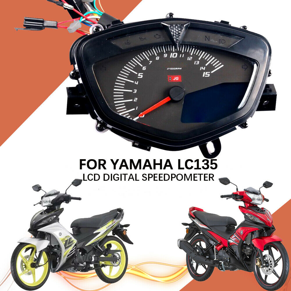 Motorcycle LCD Digital Speedometer Odometer Tachometer Gauge for Yamaha LC135 V1