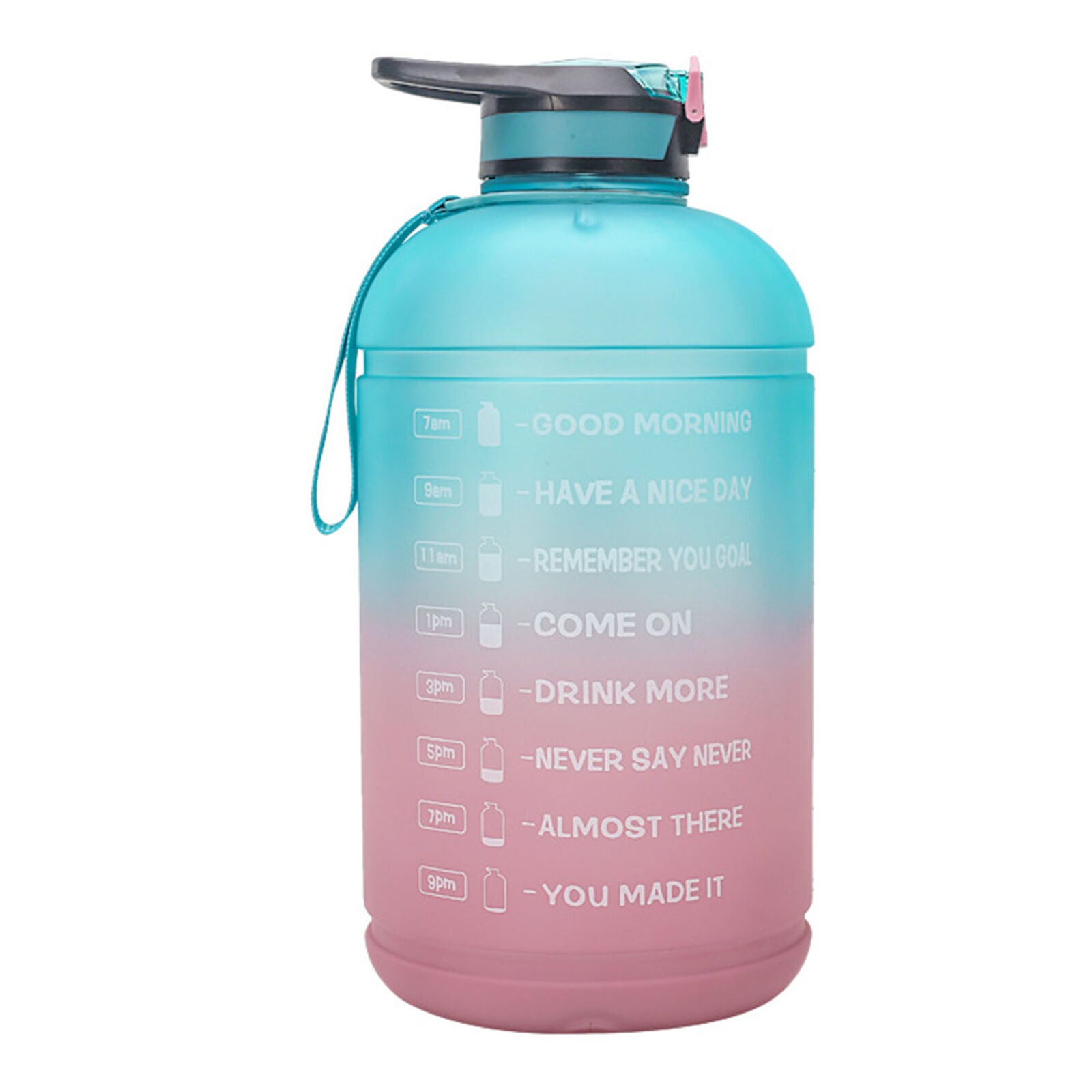 1 Gallon With Straw Time Marker Motivational Large Capacity Sports Water Bottle