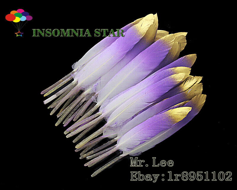 100pcs Beautiful Purple Colorful Natural Goose Feather 10-15cm/4-6 inches