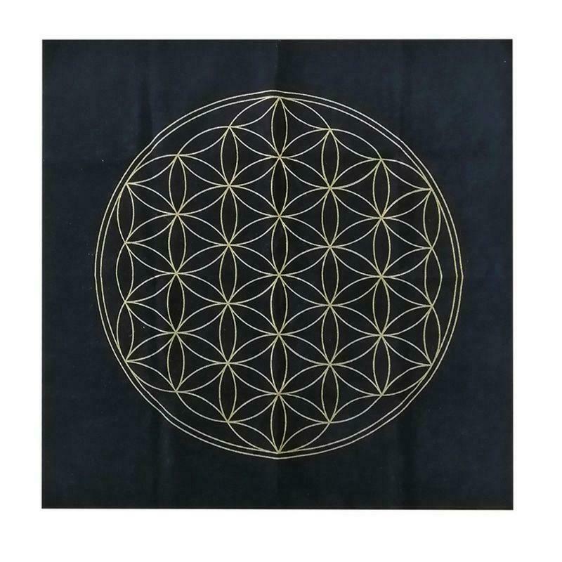 Tarot Card Tablecloth Flower of Life Divination Altar Cloth Board Game Card Pad
