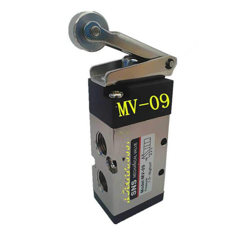 1 Pcs MV-09 Pneumatic 2 Position 5 Way Roller Mechanical Valve Alloy
