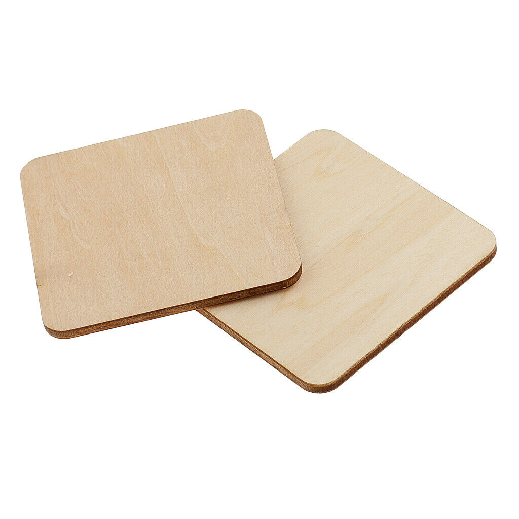 10x Natural Unpainted MDF Wooden Plaque Modeling DIY Embellishments 6cm